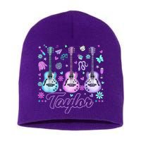 Girl Retro Taylor First Name Personalized Groovy 80'S P.i.n.k. Short Acrylic Beanie
