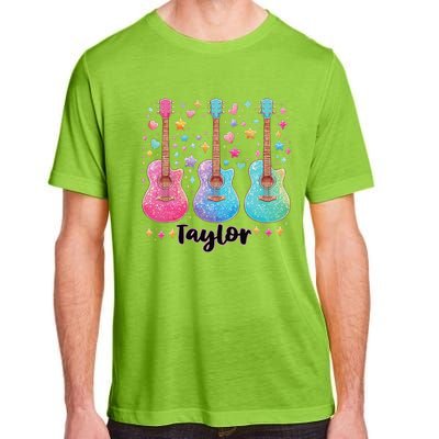 Girl Retro Taylor First Name Personalized Groovy 80S Pink Adult ChromaSoft Performance T-Shirt