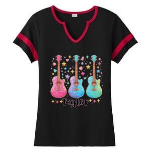 Girl Retro Taylor First Name Personalized Groovy 80S Pink Ladies Halftime Notch Neck Tee