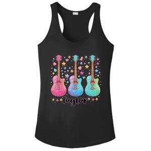 Girl Retro Taylor First Name Personalized Groovy 80S Pink Ladies PosiCharge Competitor Racerback Tank