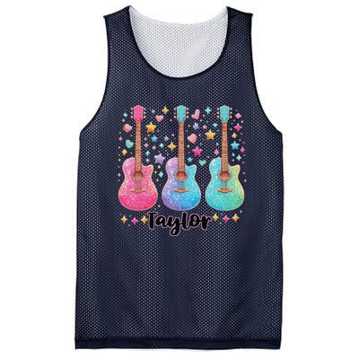 Girl Retro Taylor First Name Personalized Groovy 80S Pink Mesh Reversible Basketball Jersey Tank