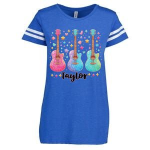 Girl Retro Taylor First Name Personalized Groovy 80S Pink Enza Ladies Jersey Football T-Shirt