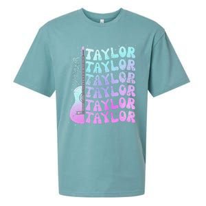 Girl Retro Taylor First Name Personalized Groovy 80S Pink Sueded Cloud Jersey T-Shirt