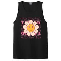 Girl Retro Taylor First Name Personalized Groovy Birthday PosiCharge Competitor Tank