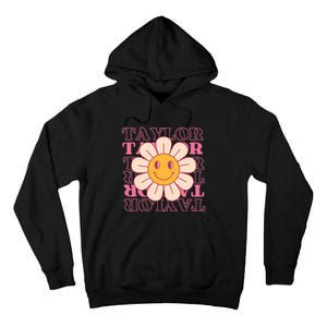 Girl Retro Taylor First Name Personalized Groovy Birthday Tall Hoodie