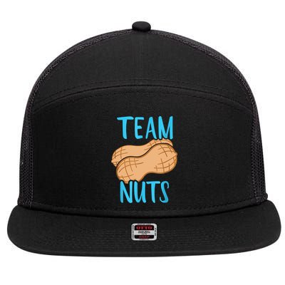 Gender Reveal Team Nuts Boy Matching Family Baby Party 7 Panel Mesh Trucker Snapback Hat