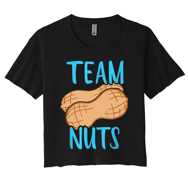 Gender Reveal Team Nuts Boy Matching Family Baby Party Women's Crop Top Tee