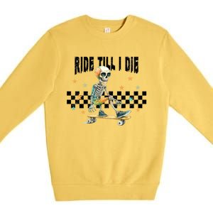 Ghos Ride Till I Die Cute Pumpkin Cool Gift Stay Spooky Gift Premium Crewneck Sweatshirt