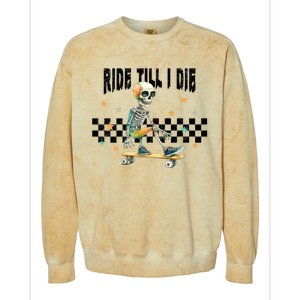 Ghos Ride Till I Die Cute Pumpkin Cool Gift Stay Spooky Gift Colorblast Crewneck Sweatshirt