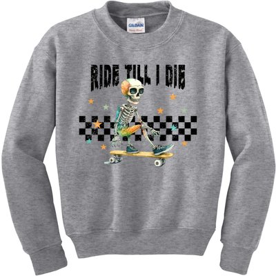 Ghos Ride Till I Die Cute Pumpkin Cool Gift Stay Spooky Gift Kids Sweatshirt