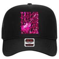 Girl Retro Taylor First Name Personalized Groovy 80S High Crown Mesh Back Trucker Hat