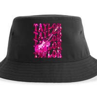 Girl Retro Taylor First Name Personalized Groovy 80S Sustainable Bucket Hat