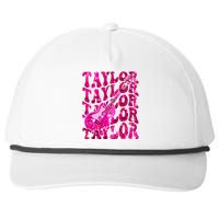 Girl Retro Taylor First Name Personalized Groovy 80S Snapback Five-Panel Rope Hat