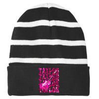 Girl Retro Taylor First Name Personalized Groovy 80S Striped Beanie with Solid Band