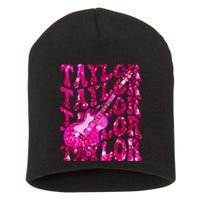 Girl Retro Taylor First Name Personalized Groovy 80S Short Acrylic Beanie