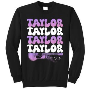 Girl Retro Taylor First Name Personalized Groovy 80S Sweatshirt