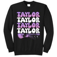 Girl Retro Taylor First Name Personalized Groovy 80S Sweatshirt