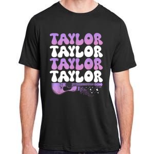 Girl Retro Taylor First Name Personalized Groovy 80S Adult ChromaSoft Performance T-Shirt