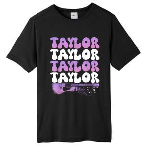 Girl Retro Taylor First Name Personalized Groovy 80S Tall Fusion ChromaSoft Performance T-Shirt