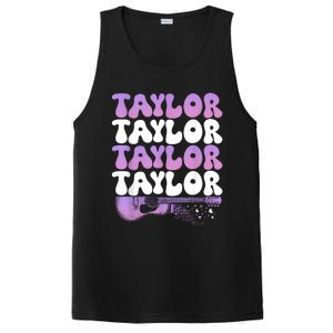 Girl Retro Taylor First Name Personalized Groovy 80S PosiCharge Competitor Tank