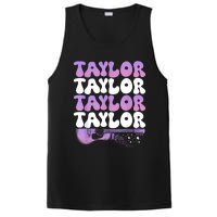 Girl Retro Taylor First Name Personalized Groovy 80S PosiCharge Competitor Tank