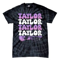 Girl Retro Taylor First Name Personalized Groovy 80S Tie-Dye T-Shirt