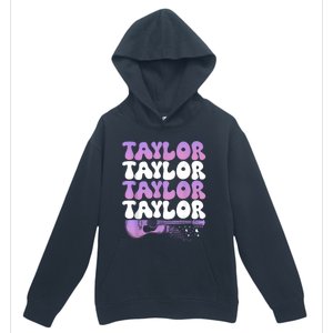 Girl Retro Taylor First Name Personalized Groovy 80S Urban Pullover Hoodie