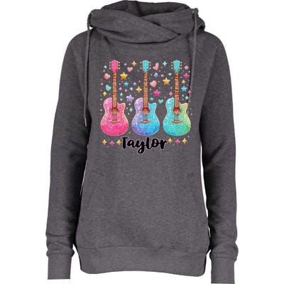 Girl Retro Taylor First Name Personalized Womens Funnel Neck Pullover Hood