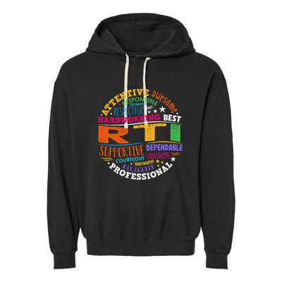 Groovy Rti Team T Response Intervention Teacher School Squad Garment-Dyed Fleece Hoodie