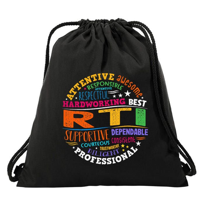 Groovy Rti Team T Response Intervention Teacher School Squad Drawstring Bag