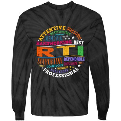 Groovy Rti Team T Response Intervention Teacher School Squad Tie-Dye Long Sleeve Shirt