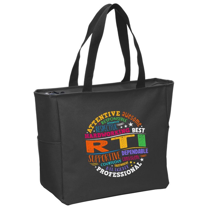 Groovy Rti Team T Response Intervention Teacher School Squad Zip Tote Bag