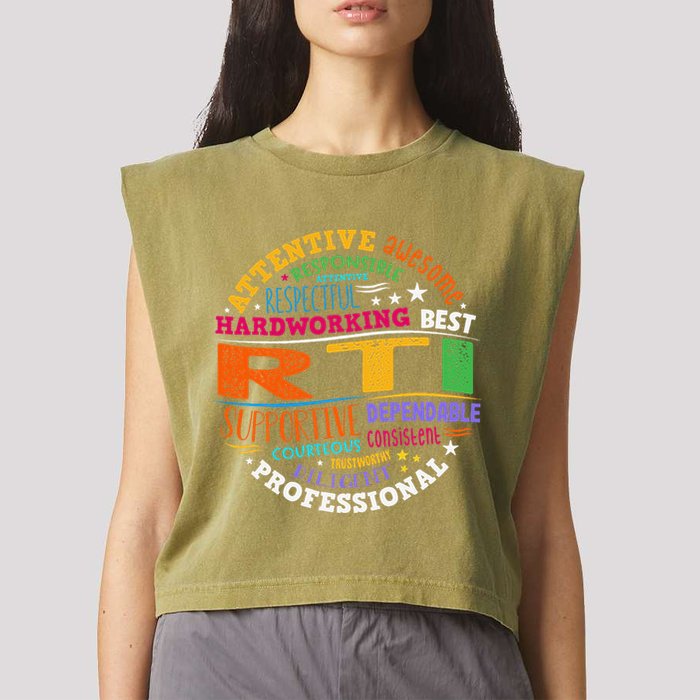 Groovy Rti Team T Response Intervention Teacher School Squad Garment-Dyed Women's Muscle Tee