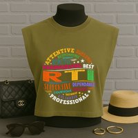Groovy Rti Team T Response Intervention Teacher School Squad Garment-Dyed Women's Muscle Tee