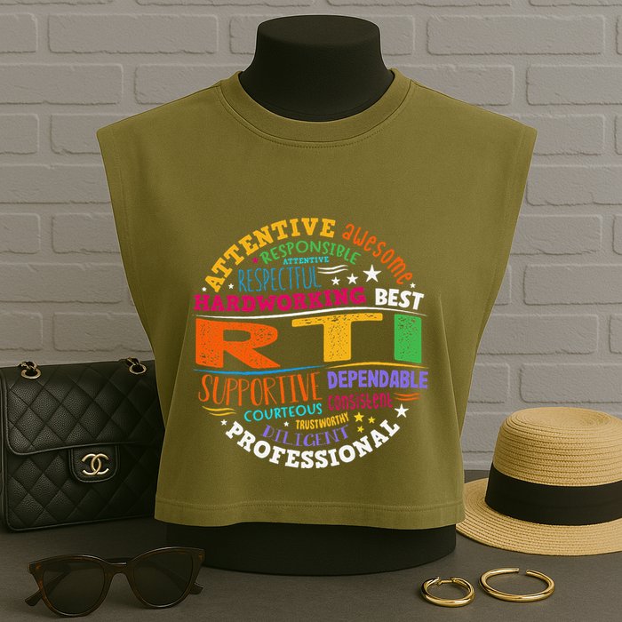 Groovy Rti Team T Response Intervention Teacher School Squad Garment-Dyed Women's Muscle Tee
