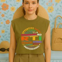 Groovy Rti Team T Response Intervention Teacher School Squad Garment-Dyed Women's Muscle Tee
