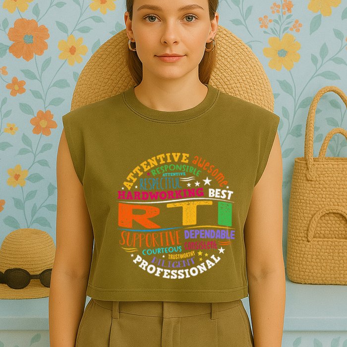 Groovy Rti Team T Response Intervention Teacher School Squad Garment-Dyed Women's Muscle Tee