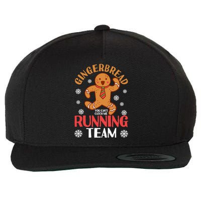 Gingerbread Running Team You CanT Catch Me Christmas Cookie Gift Wool Snapback Cap