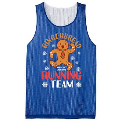 Gingerbread Running Team You CanT Catch Me Christmas Cookie Gift Mesh Reversible Basketball Jersey Tank