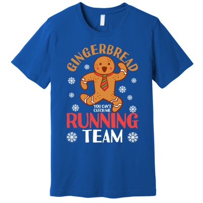 Gingerbread Running Team You CanT Catch Me Christmas Cookie Gift Premium T-Shirt