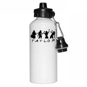 Girl Retro Taylor First Name Personalized Aluminum Water Bottle