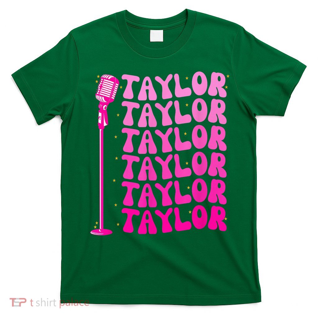 Girl Retro TAYLOR First Name Personalized Groovy Birthday T-Shirt