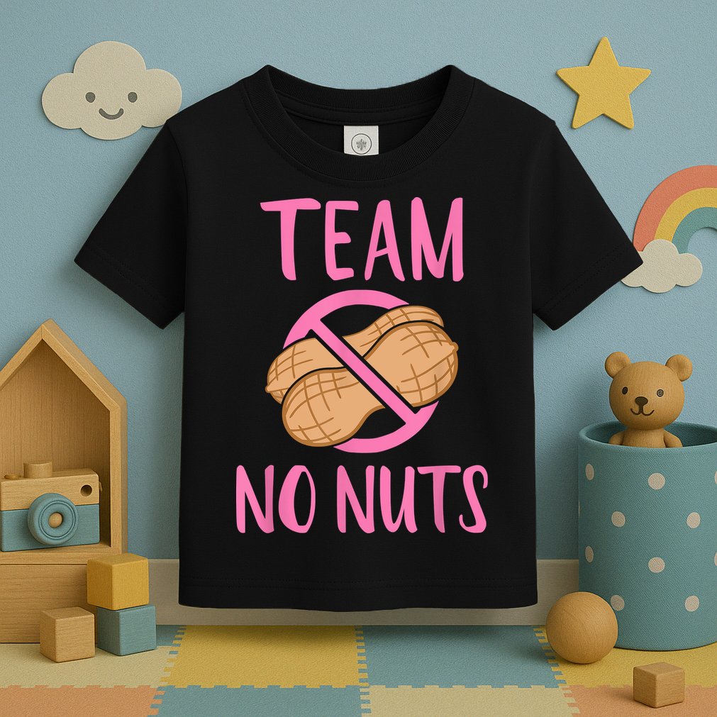 Gender Reveal Team No Nuts Girl Matching Family Baby Party Toddler T-Shirt