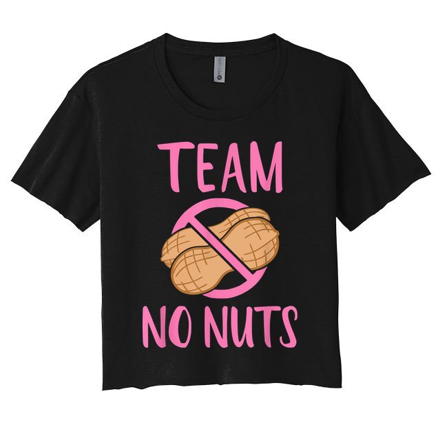 Gender Reveal Team No Nuts Girl Matching Family Baby Party Women's Crop Top Tee