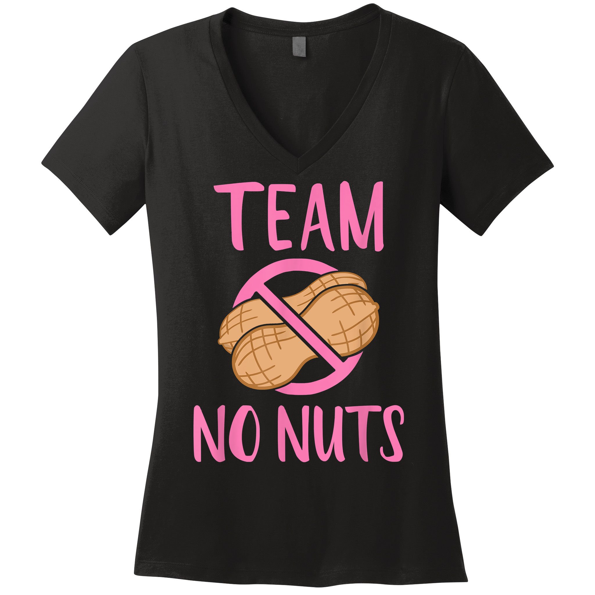 Gender Reveal Team No Nuts Girl Matching Family Baby Party Women's V-Neck T-Shirt