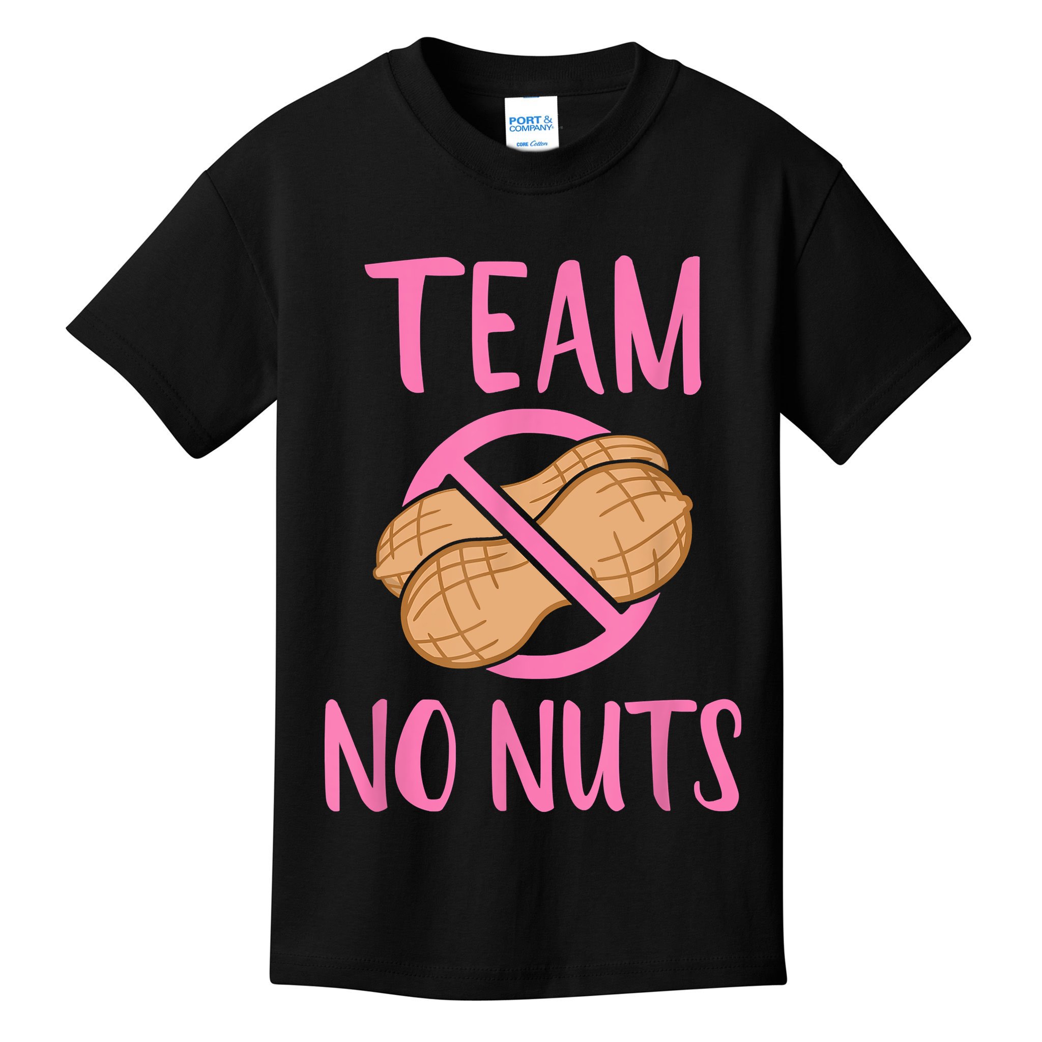 Gender Reveal Team No Nuts Girl Matching Family Baby Party Kids T-Shirt