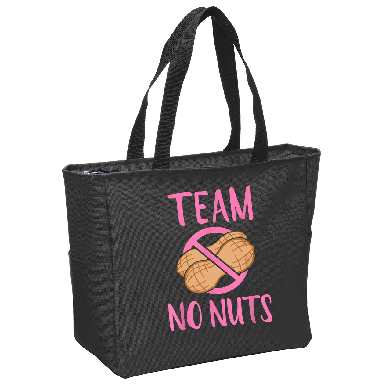 Gender Reveal Team No Nuts Girl Matching Family Baby Party Zip Tote Bag