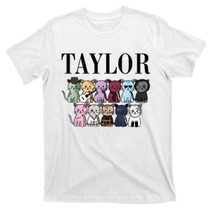 Girl Retro TâYlor First Name Cats Bands Personalized Groovy T-Shirt