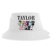 Girl Retro TâYlor First Name Cats Bands Personalized Groovy Sustainable Bucket Hat