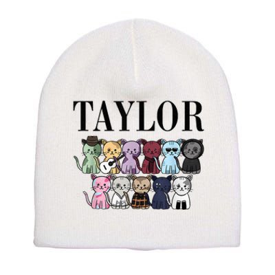 Girl Retro TâYlor First Name Cats Bands Personalized Groovy Short Acrylic Beanie